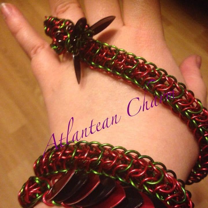Atlantean Charms dragon chain maille bracelet 